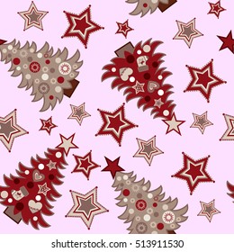 Christmas and new year pattern.christmas elements on a colored background