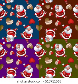 Christmas and new year pattern.christmas elements on a colored background