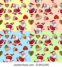 Christmas and new year pattern.christmas elements on a colored background