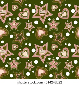 Christmas and new year pattern.christmas elements on a colored background