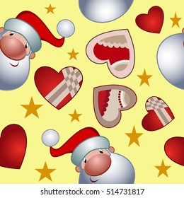 Christmas and new year pattern.christmas elements on a colored background