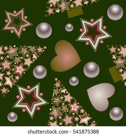 Christmas and new year pattern.christmas elements on a colored background