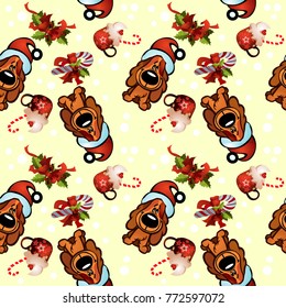 Christmas and new year pattern.christmas elements on a colored background
