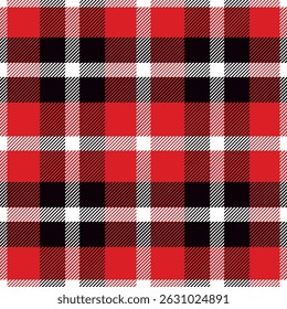Christmas and New Year plaid. Scottish red checkered pattern. The Scottish cage. Traditional checkered background. Seamless fabric texture.