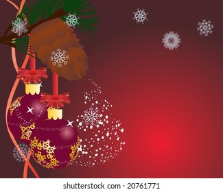 Christmas (New Year) postcard. Vector illustration.