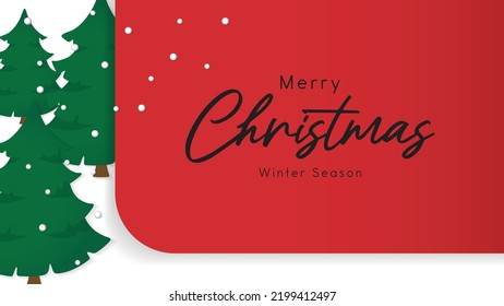 Fondo rojo del árbol del afiche de Navidad y Año Nuevo