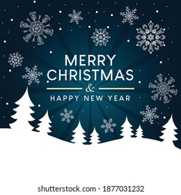 Christmas and new year poster .Vector illustration of Christmas Background with snowflakes for social media post.