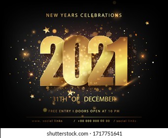 Christmas and new year posters set with 2021 numbers. Winter holiday invitations 