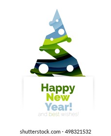 Christmas and New Year promotion banner design. Geometric design winter elements with copyspace