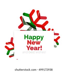 Christmas and New Year promotion banner design. Geometric design winter elements with copyspace