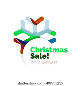 Christmas and New Year promotion banner design. Geometric design winter elements with copyspace