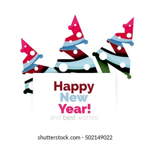 Christmas and New Year promotion banner design. Geometric design winter elements with copyspace