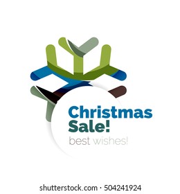 Design de banner de promoção de Natal e Ano Novo. Elementos de inverno de design geométrico com copyspace
