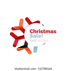 Christmas and New Year promotion banner design. Geometric design winter elements with copyspace