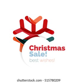 Christmas and New Year promotion banner design. Geometric design winter elements with copyspace