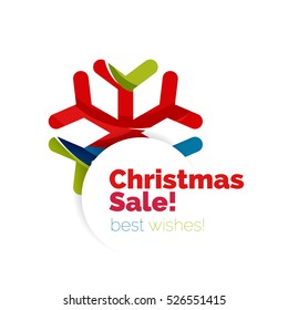 Christmas and New Year promotion banner design. Geometric design winter elements with copyspace