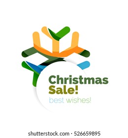Christmas and New Year promotion banner design. Geometric design winter elements with copyspace