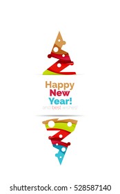 Christmas and New Year promotion banner design. Geometric design winter elements with copyspace