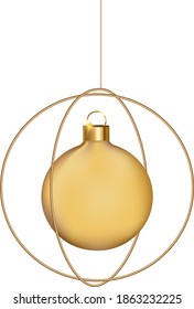 Christmas and New Year. Realistic Christmas ball. Vector. Decorative element.