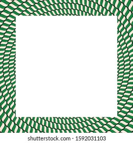 Christmas, new year rectangle candy cane frame with striped lollipop pattern isolated. Xmas vector border. 