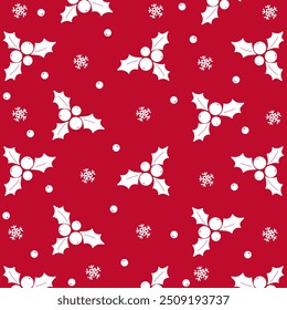 Christmas and New Year For red background wallpaper, gift wrapping paper, cards or fabric patterns, children's toys, clothing.