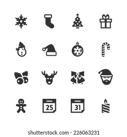 Vektorsymbole im Zusammenhang mit Weihnachten und Neujahr