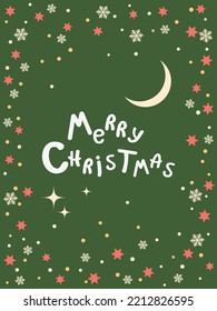 Christmas and New Year retro style invitation card, flyer, booklet vector design template