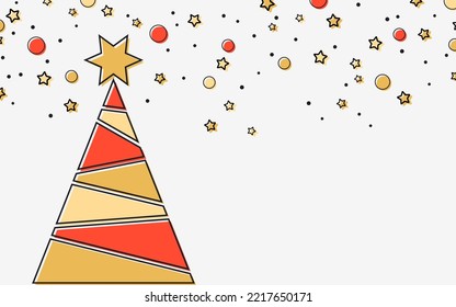 Christmas and New Year retro style vector illustration