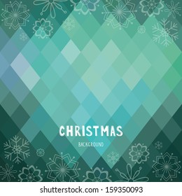Christmas and New Year rhombus background with snowflakes. EPS 10. Transparency. No gradients.