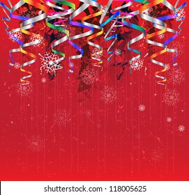 christmas and new year ribbon abstract sky background