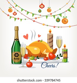 Christmas New Year romantic dinner