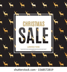 Christmas and New Year Sale Background, Discount Coupon Template. Vector Illustration eps10