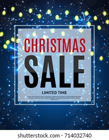 Christmas and New Year Sale Background, Discount Coupon Template. Vector Illustration eps10