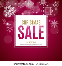 Christmas and New Year Sale Background, Discount Coupon Template. Vector Illustration eps10