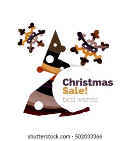 Christmas and New Year sale banner. Vector illustration