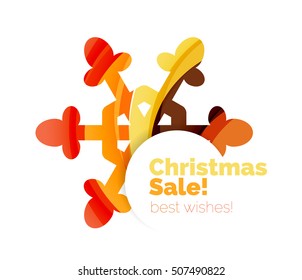 Christmas and New Year sale banner. Vector illustration