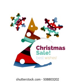 Christmas and New Year sale banner. Vector illustration