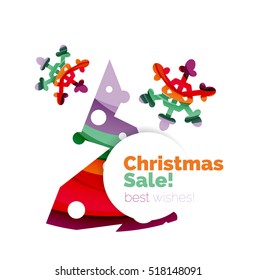 Christmas and New Year sale banner. Vector illustration