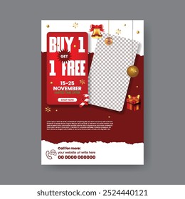 Christmas and new year sale event print flyer or poster, Christmas festival celebration party flyer, Christmas sale,
new year party invitation greeting card with modern luxury background