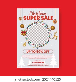 Christmas and new year sale event print flyer or poster, Christmas festival celebration party flyer, Christmas sale,
new year party invitation greeting card with modern luxury background