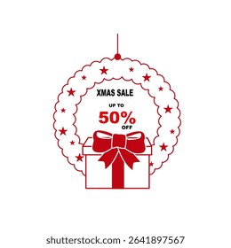 Christmas and New Year Sale labels set. Sale Banner vector stock illustration, Winter holiday decoration