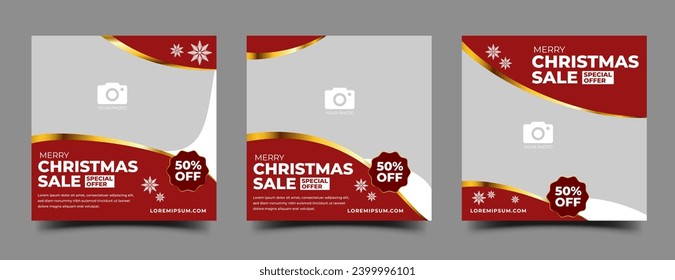 Christmas and new year sale social media post template design