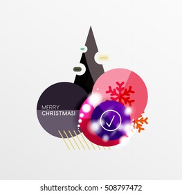 Christmas and New Year sale sticker templates, vector illustration