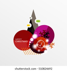 Christmas and New Year sale sticker templates, vector illustration