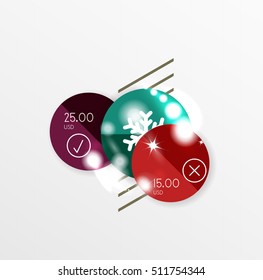 Christmas and New Year sale sticker templates, vector illustration