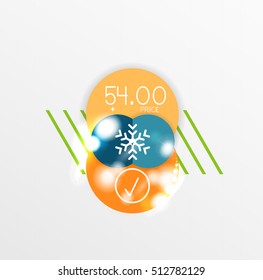 Christmas and New Year sale sticker templates, vector illustration