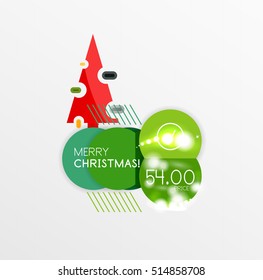 Christmas and New Year sale sticker templates, vector illustration