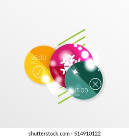 Christmas and New Year sale sticker templates, vector illustration