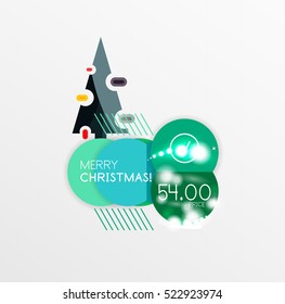 Christmas and New Year sale sticker templates, vector illustration
