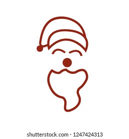 Christmas or new year santa claus head isolated flat vector icon